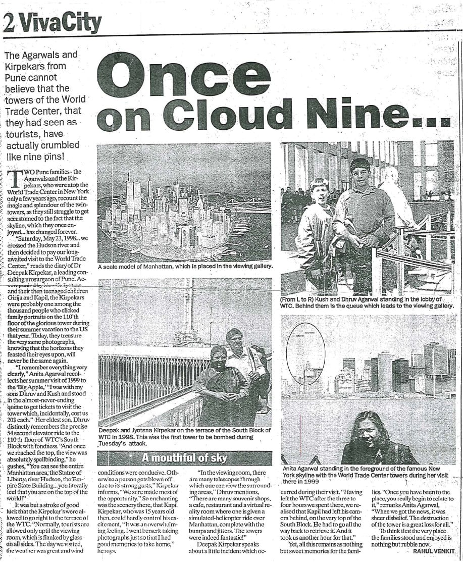 Zeitungsausschnitt aus The Indian Express