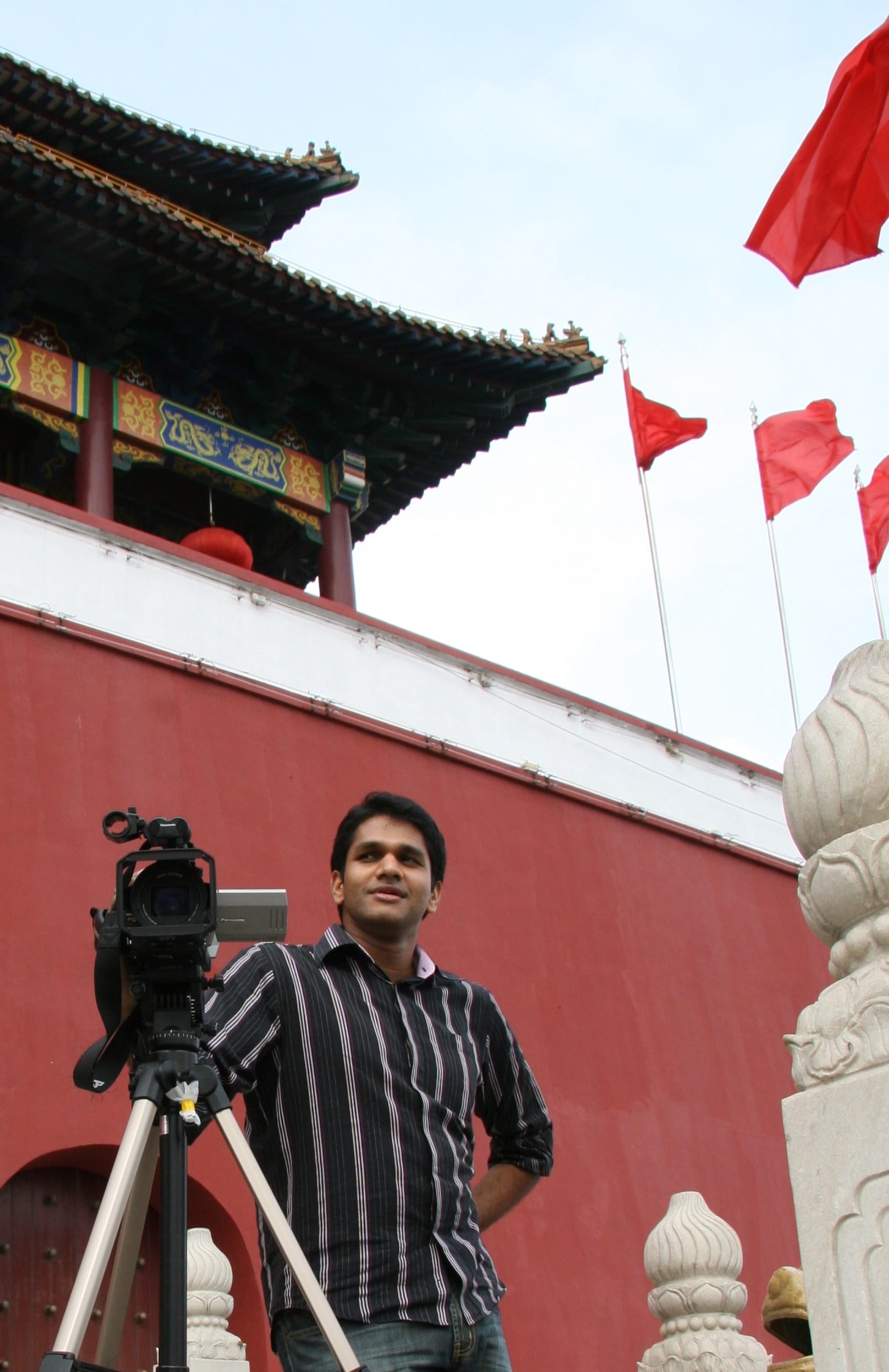 Rahul Venkit filming in Beijing